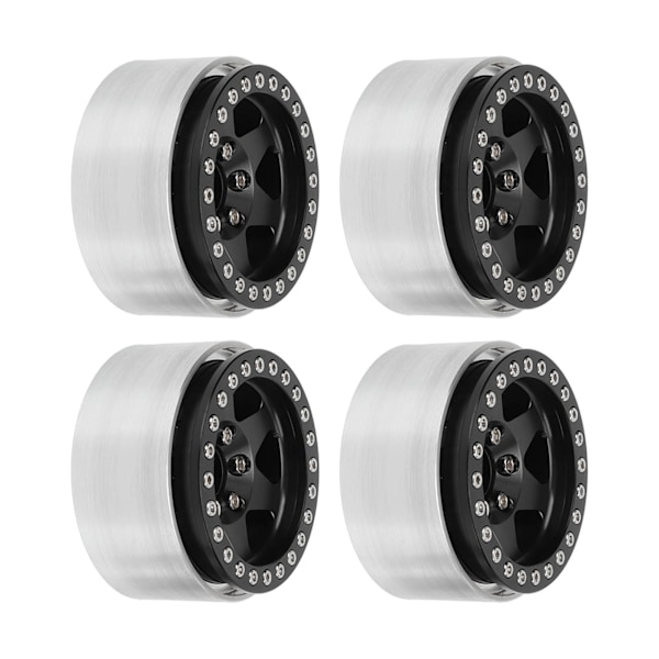4 stk 1,9 tommer Hjulnav Aluminiumlegering Beadlock Hjulnav Tilbehør for Axial SCX10 90046 AXI 03007 for REDCAT MST 1/10 RC Bil Svart