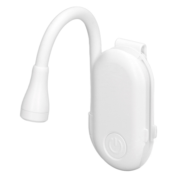 Boglæselampe USB Genopladelig 3 farver Niveauer Lysstyrke Justerbar Fleksibel Clip On Boglampe Bog Natlampe Hvid