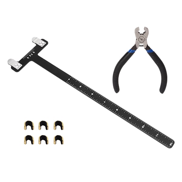Bågsträng Nockpunkter Tång Set T Linjal Nockningsspänne Tångsats Bågskytte Compound Trissa Båge Turning Kit Svart