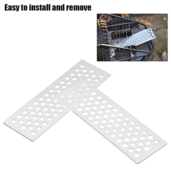 Aluminiumsandstege Recovery Board Ramp Tool for 1/10 RC Crawler (sett med 2, Sølv)