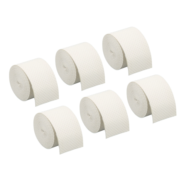 6 stk. tennisracket greb tape PU frostet skridsikker svedabsorberende Badmintonracket tape Sportstilbehør Hvid