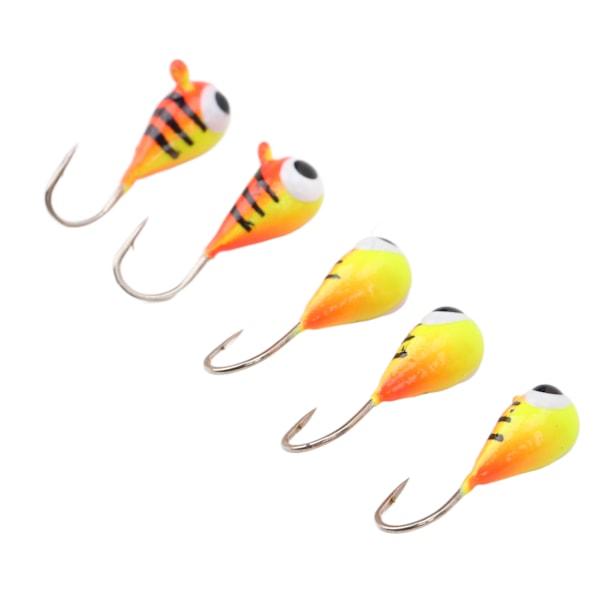5 ST Utendørs isfiske Jigs Kit Micro Ice Fishing Abborrkroker Vinterfiskedrag 4MM