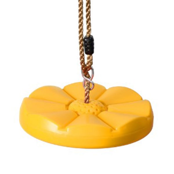 Heavy Duty Plast Disc Tree Swing med PE-tau for Barn Utendørslekeutstyr Gul