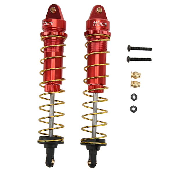 RC Stötdämpare Oljetryck Justerbar RC Dämparsats med fjädrar för Axial SCX10 90046 AXI03007 1/10 RC Bandbil 115mm Röd