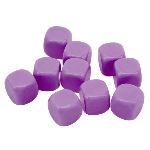 30 kpl hauskoja tyhjiä noppia Set DIY Puzzle Pyöreä kulma 6-sivuiset nopat lautapeleihin Matematiikan oppiminen Violetti