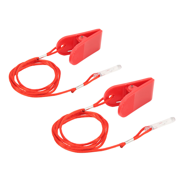 2st Löpmaskin Säkerhetsbrytare Allmänt Fitness Tillbehör Switch Key för löpband Röd