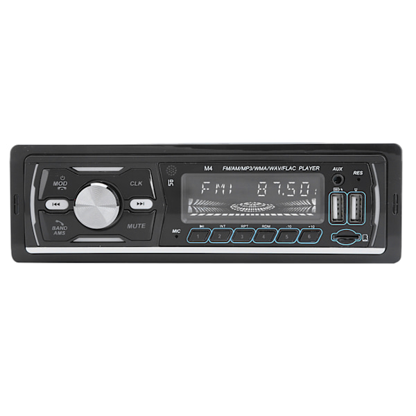 1Din Bil MP3 Afspiller Stereo Lyd Musik RDS DAb med Farverige Lys Underholdningssystem