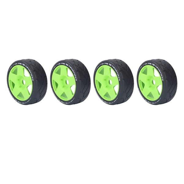 4 KPL 1/8 GT RC-pyörät Vahva pito Maantiekilpa-ajorenkaat Kestävät maantiepyörät 17 mm:n adapterilla Vihreä