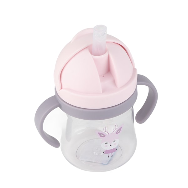 250 ml halmkopp läckagesäker mjuk pip Ljuvligt mönster Lätt att greppa Sippy-flaska för babybarn
