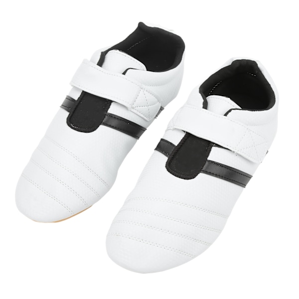 1 Par Taekwondo Sko Kampsport Sneaker Boksning Karate Kung Fu Tai Chi Sko til mænd Kvinder Sorte Striber 44 Størrelse