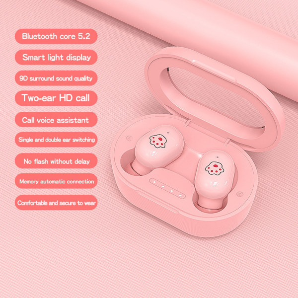 Langattomat Bluetooth kuulokemikrofoni erittäin pitkä akunkesto, melua vaimentavat kuulokkeet-AA ess pink light display