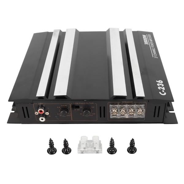 Bilforsterker 2 Kanal 3800W 90dB Sensitivitet Aluminiumlegering Rask Varmeavledning Lydforsterker