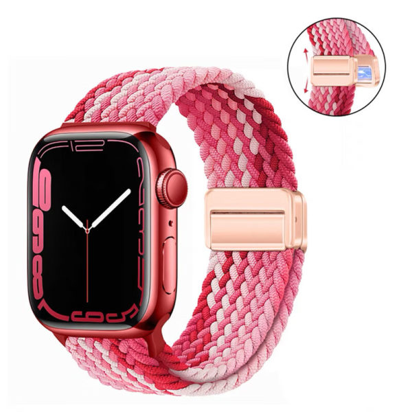 Velegnet til iwatch8 urrem 9 apple watch applewatch nylonflettet magnetisk spænde åndbar 4