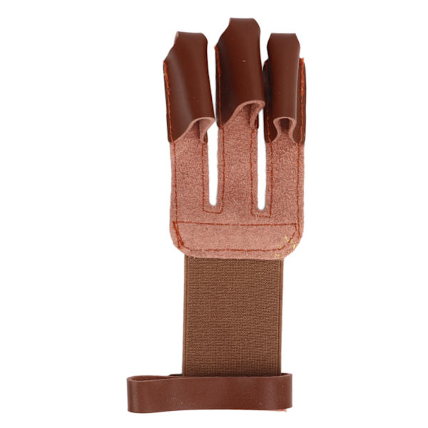 Bågskyttehandske Kohud Skyddande 3 Finger Guard Finger Tab Handske för jakt Skytte Inriktning Brun