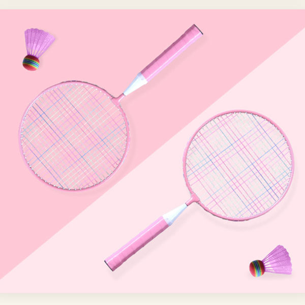 Badmintonracket för barn Grundskoleelever Utomhussport Badmintonracket Rosa