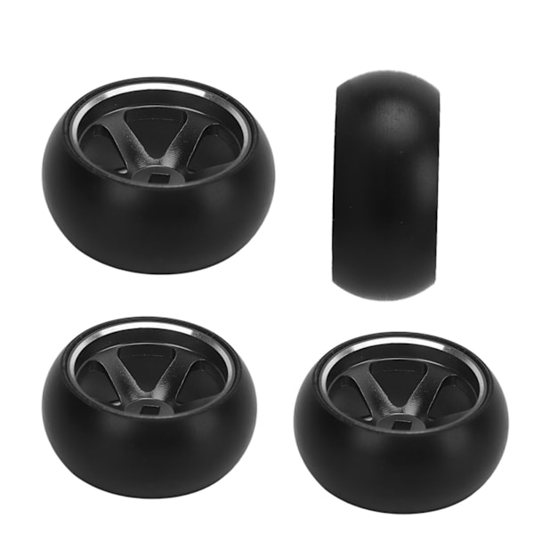 4 STK RC Drift-dæk Aluminiumslegering RC-dæk og hjulsæt til Wltoys K989 K969 P939 28413 1/28 RC-biler Sort