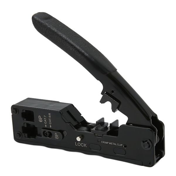 RJ45 Krympverktyg Justerbart Krympläge Säkerhetslås Ethernet Krympverktyg med Halkskydd för Cat5e Cat6a Cat7a