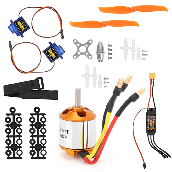 Højtydende RC-helikoptermotor og propelsæt med styremotor og ESC