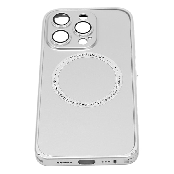 Magnetisk telefoncover med kameralinsebeskytter, mobiltelefon beskyttelsescover til MagSafe sølvfarvet til iPhone 14 Pro