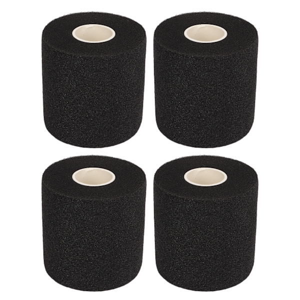 4 stk. Fitness Bandage PU Svamp Elasticitet God åndbarhed Atletisk Wrap til Fitness Fodbold Sort