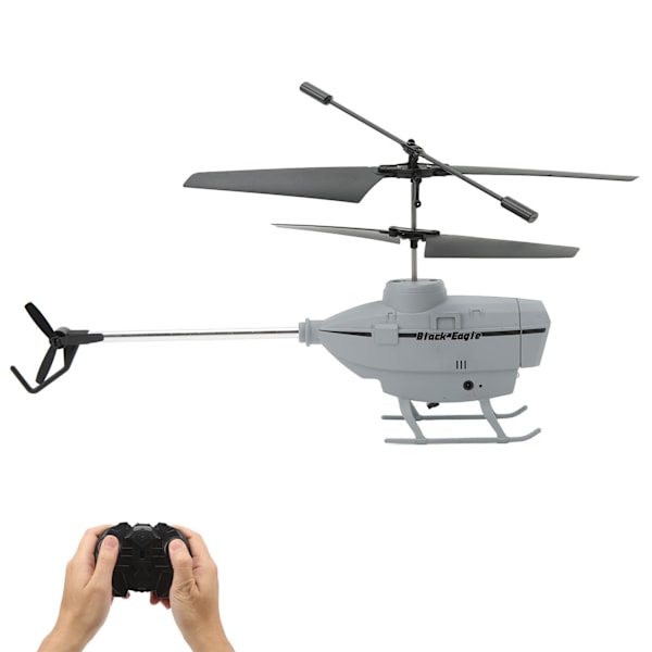 2.5CH RC Helikopter Automatisk Hindringsundgåelse Fjernbetjening Flyvemaskinelegetøj med Gyroskop Grå