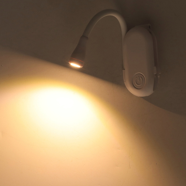 Boglæselampe USB Genopladelig 3 farver Niveauer Lysstyrke Justerbar Fleksibel Clip On Boglampe Bog Natlampe Hvid