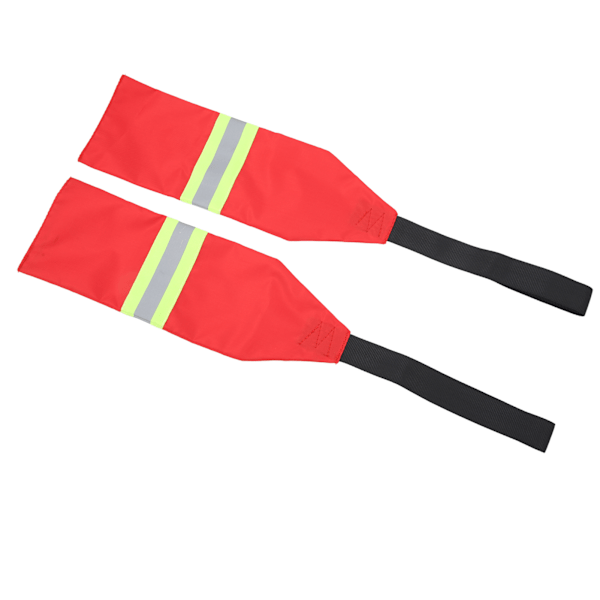 2 stk. Kajak Advarselsflag Oxford Stof Sammenklappeligt Kajak Advarsels Rødt sikkerhedsflag til kajakkanoer