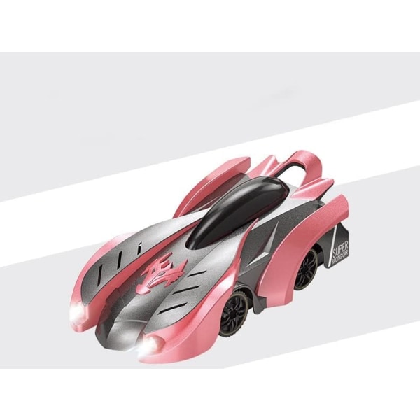 Langaton kaukosäädinlelu 2,4GHz kaukosäädin kilpa-auto lasten kaukosäädin sähkölelu auton seinäkiipeilyautolelu (vaaleanpunainen)