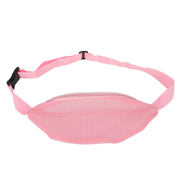 Beach Mesh Fanny Pack Andas Vattentätt Justerbart Bälte Bärbart Lätt Utomhussport Midjepaket för Resor Rosa