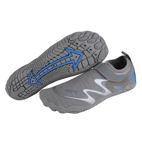 1 pari vesiurheilukenkää Miehille Paljain jaloin Nopeasti kuivuva Slip On rantalentopalloon Kahlaamiseen Ulkoiluun Harmaa Koko 40