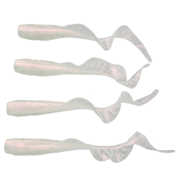 4 stk Fiskesluk Simulering Fiskeagn Naturtro PVC for ferskvannsbass Mandarin Fisk Hvit