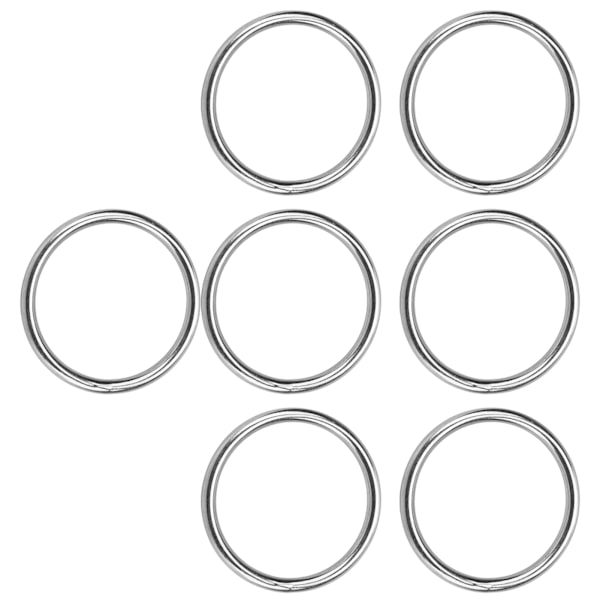 7 stk metall O-ring Vanntett rustfri 304 rustfritt stål sterkt bærende sømløs sveiset rund o-ring 8x80 mm