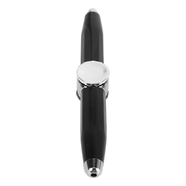 Fingertop Luminous Gyro Kuglepen Finger Spinning Skrivepen med LED-lys til at frigive stress Sort