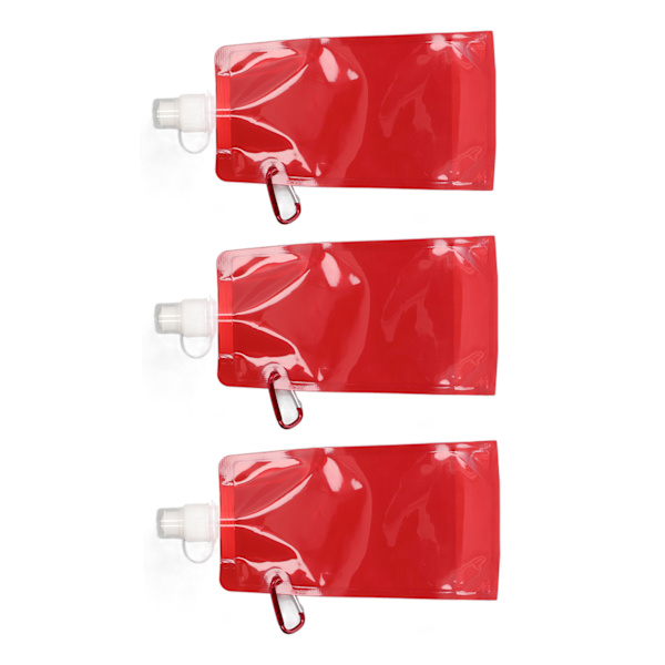 3ST Vattenbehållare Väska PVC Utomhusvikbar vattenpåse för Sport Camping Ridning Röd