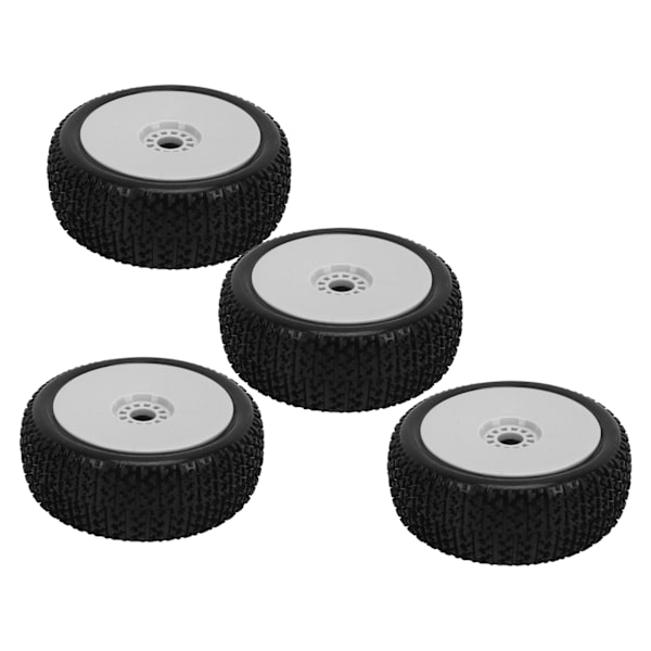 4st 1/8 RC lastbilsdäck Gummihjuldäck Tillbehörsbyte för HPI RC terrängfordon Vit