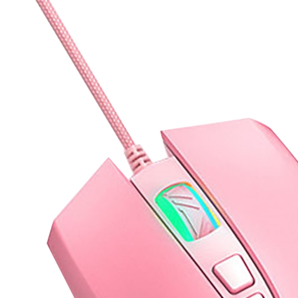 Trådbunden Mus Rosa Ergonomisk Design RGB Bakgrundsbelyst Rörelsedetektering 1,8m Kabel Gamingmus för Spel Kontor Studier
