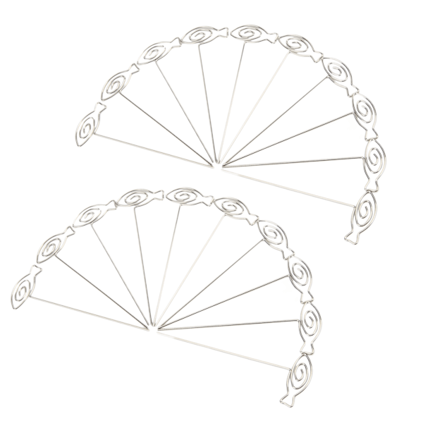 Fiskformet metal-kortklemmer - sæt med 20 stk, premium kvalitet og anti-oxidationsdesign