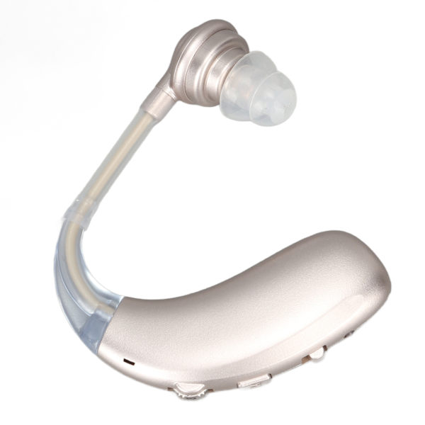 Single Sound Amplifier Hörlurar Laddningsbar Bluetooth Sound Aid Förstärkare Öronsnäcka för filmtittande Silver