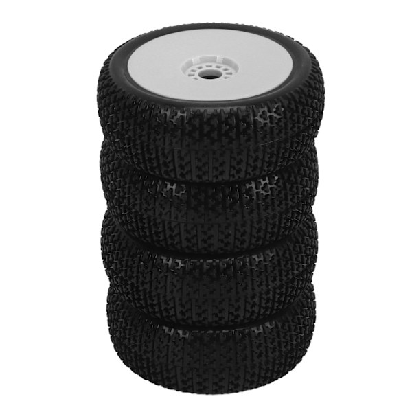 4st 1/8 RC lastbilsdäck Gummihjuldäck Tillbehörsbyte för HPI RC terrängfordon Vit
