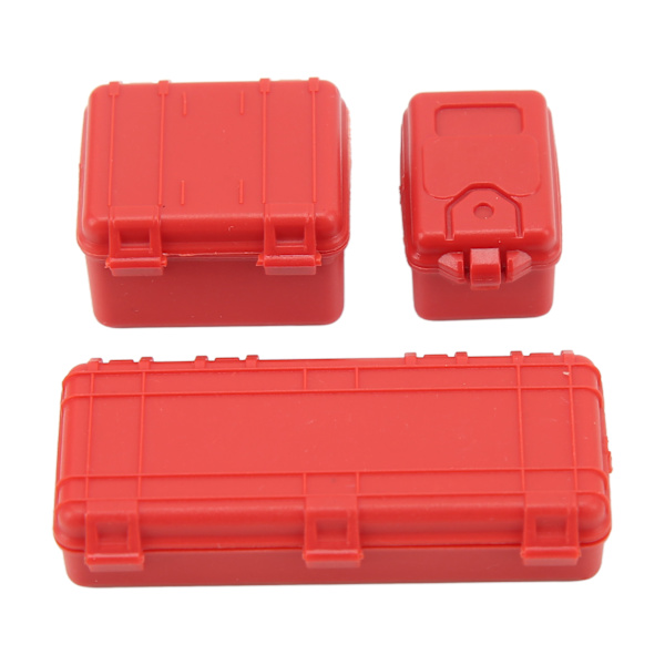 3 kpl RC-auton simulointi matkalaukku Iso Keskikokoinen Pieni RC Crawler Matkalaukku Koristelu 1/18 1/24 Punainen