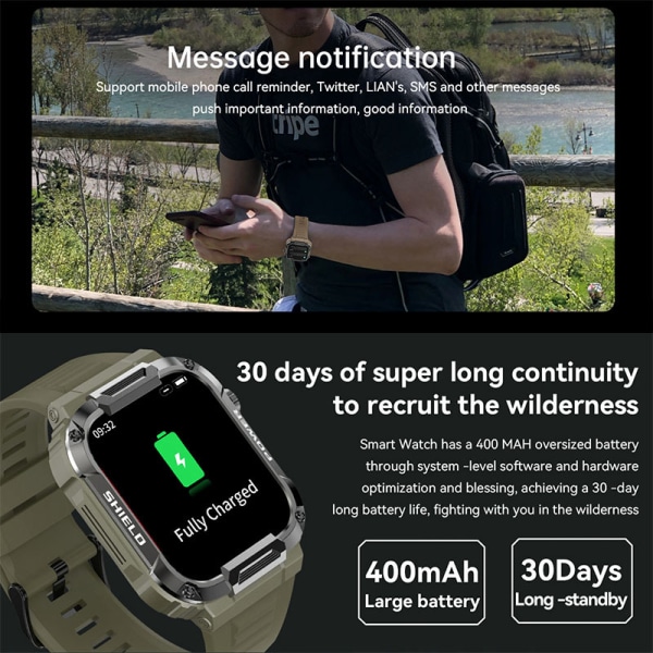 MK66 smart watch ny full touch smart watch blodtryck oxygen MK66 smart watch-A black