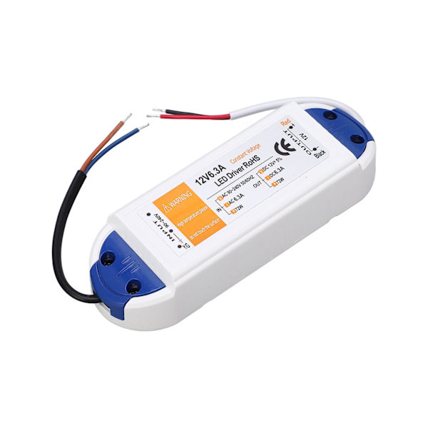 LED-driver 6,3A 72W AC90‑240V til 12V strømforsyningstransformator til LED-belysning LED-strips LED-lamper