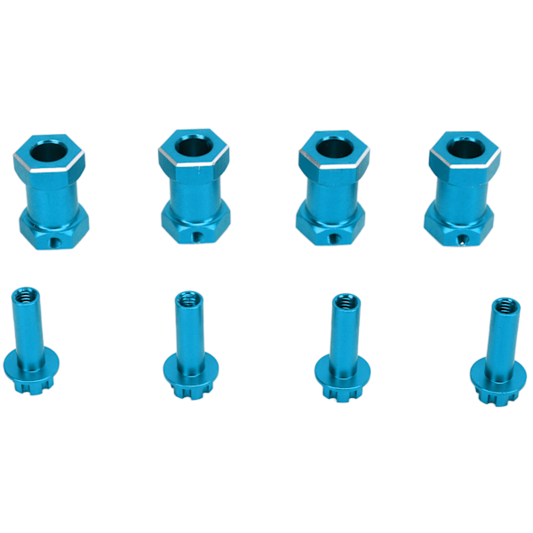 4 st RC Hex Hub Aluminiumlegering Ersättning 12mm Hex Hubs Extension Combiner för 1/10 RC klätterbil Blå