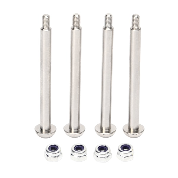 4 stk RC Nedre Hengselstift Stål Aluminiumlegering RC Hengselstift med M3 Mutter for ARRMA 1/7 1/8 Series Sølv