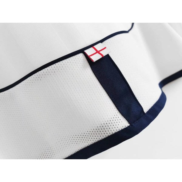 2002 England Hjemme Retro Trøye Nr 4 Gerrard Nr 7 Beckham Fotballtrøye S
