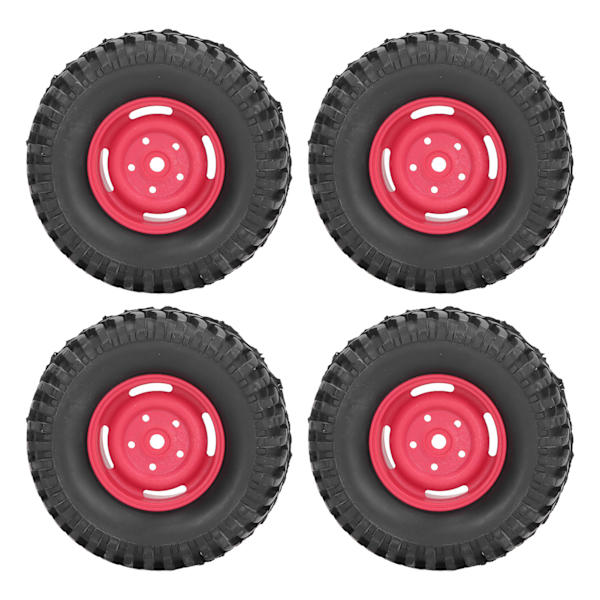 4 KPL RC pyörät ja renkaat 1,9 tuumaa Kumi Muovi 100 mm Halkaisija Universaali RC Rengassarja Vaihto Kiipeilyauto Punainen