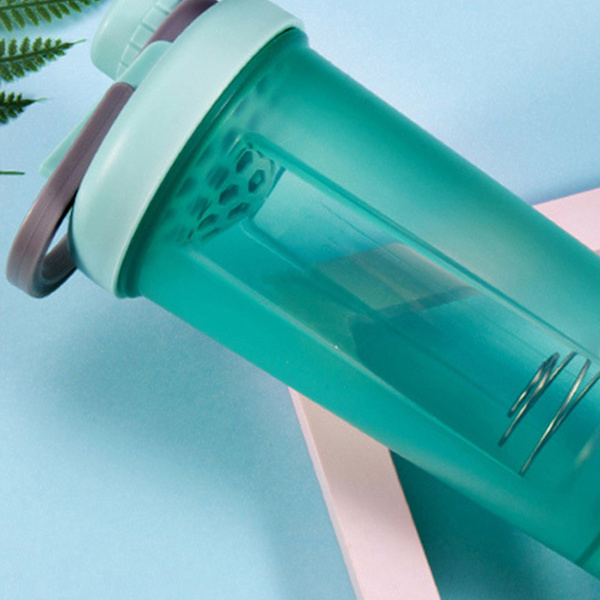 Urheiluvessapullo Muovi Kirkas Kannettava Jäädytetty Shaker-kuppi Sekoittimella 600ml Vihreä 600ml
