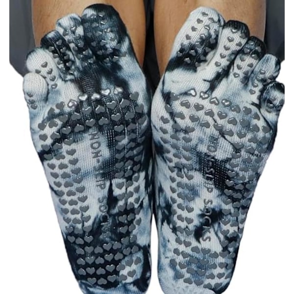 Yoga skridsikre sokker tie-dye dame sokker professionelle fem-finger Pilates bomuldssokker sports indendørs split tå sokker svedabsorberende