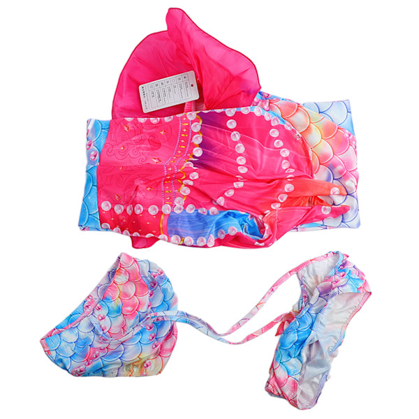 Barn Mermaid Tails Baddräkt Polyester Baddräkter Mermaid Tail Set för flickor som simmar 130cm / 51.2in