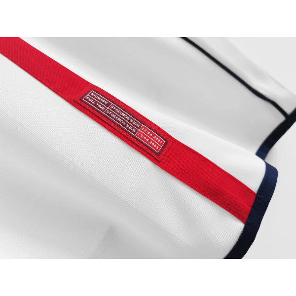 2002 England Hjemme Retro Trøye Nr 4 Gerrard Nr 7 Beckham Fotballtrøye S